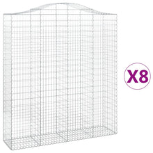 Schanskorven 8 st gewelfd 200x50x220/240 cm ijzer 8 200 x 50 x 220/240 cm