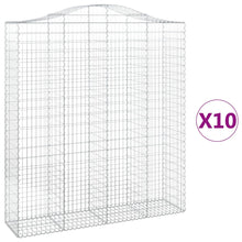 Schanskorven 10 st gewelfd 200x50x220/240 cm ijzer 10 200 x 50 x 220/240 cm