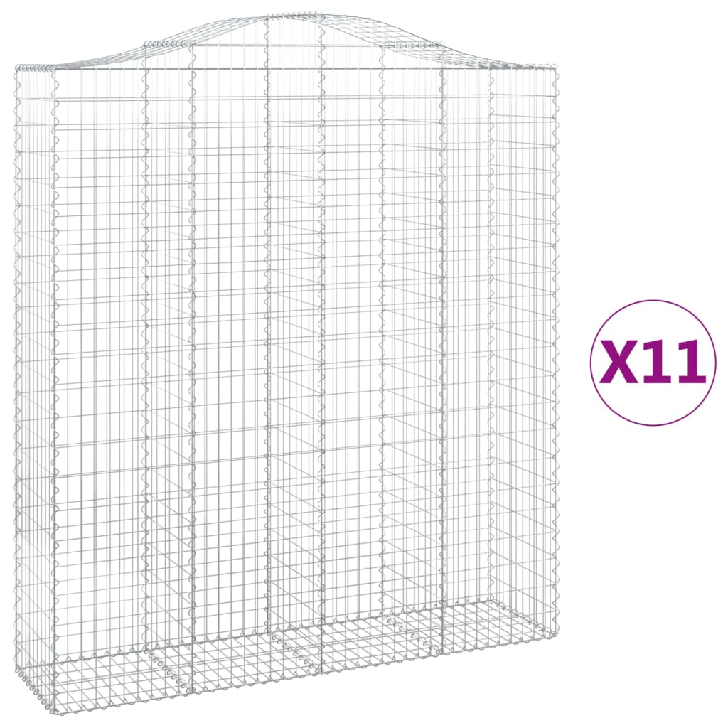 Schanskorven 11 st gewelfd 200x50x220/240 cm ijzer 11 200 x 50 x 220/240 cm
