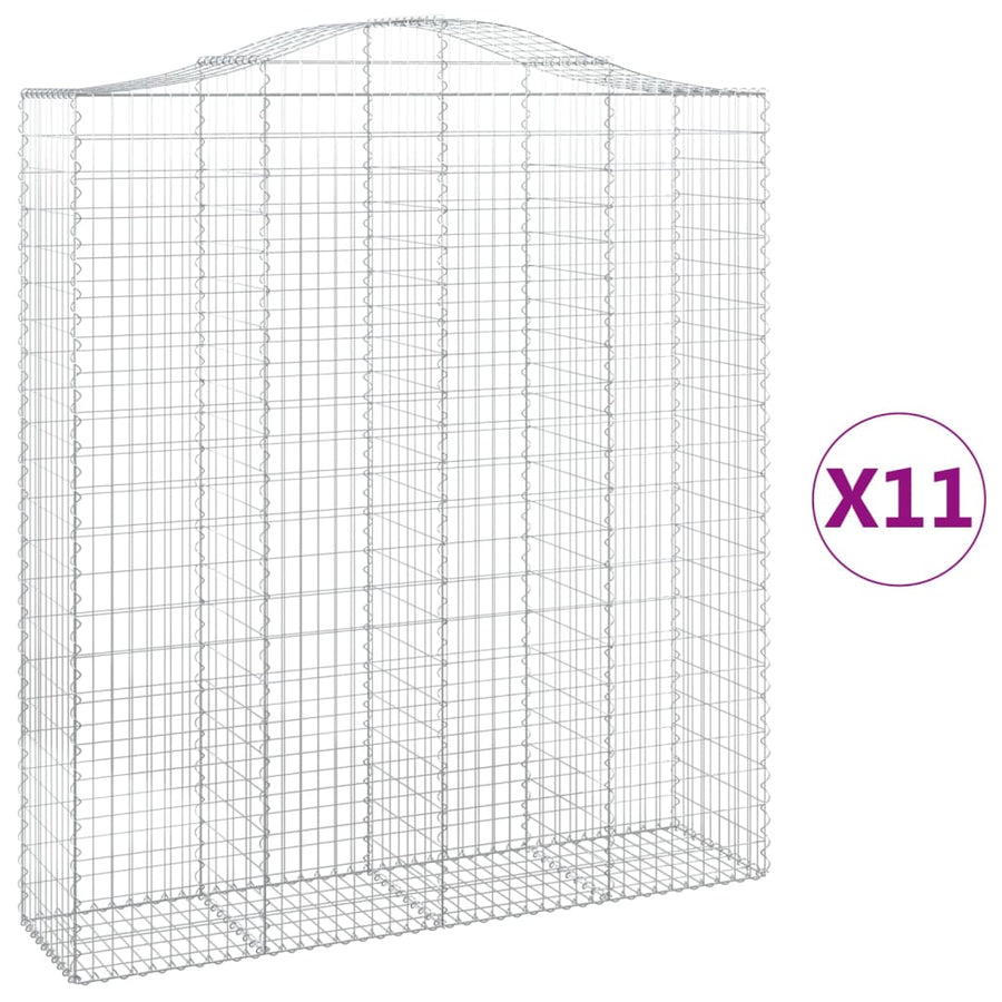 Schanskorven 11 st gewelfd 200x50x220/240 cm ijzer 11 200 x 50 x 220/240 cm