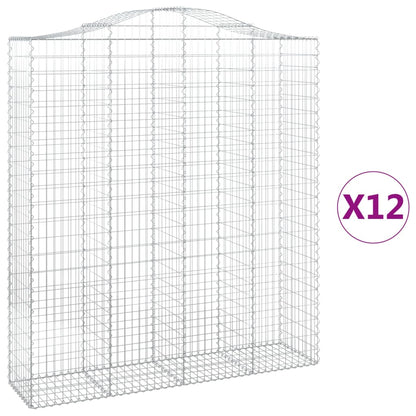 Schanskorven 12 st gewelfd 200x50x220/240 cm ijzer 12 200 x 50 x 220/240 cm