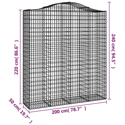 Schanskorven 12 st gewelfd 200x50x220/240 cm ijzer 12 200 x 50 x 220/240 cm