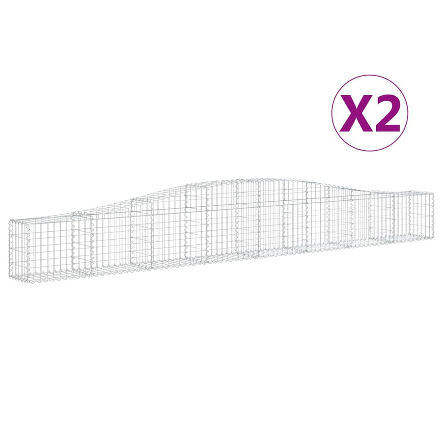 Schanskorven 2 st gewelfd 400x30x40/60 cm ijzer 2 400 x 30 x 40/60 cm