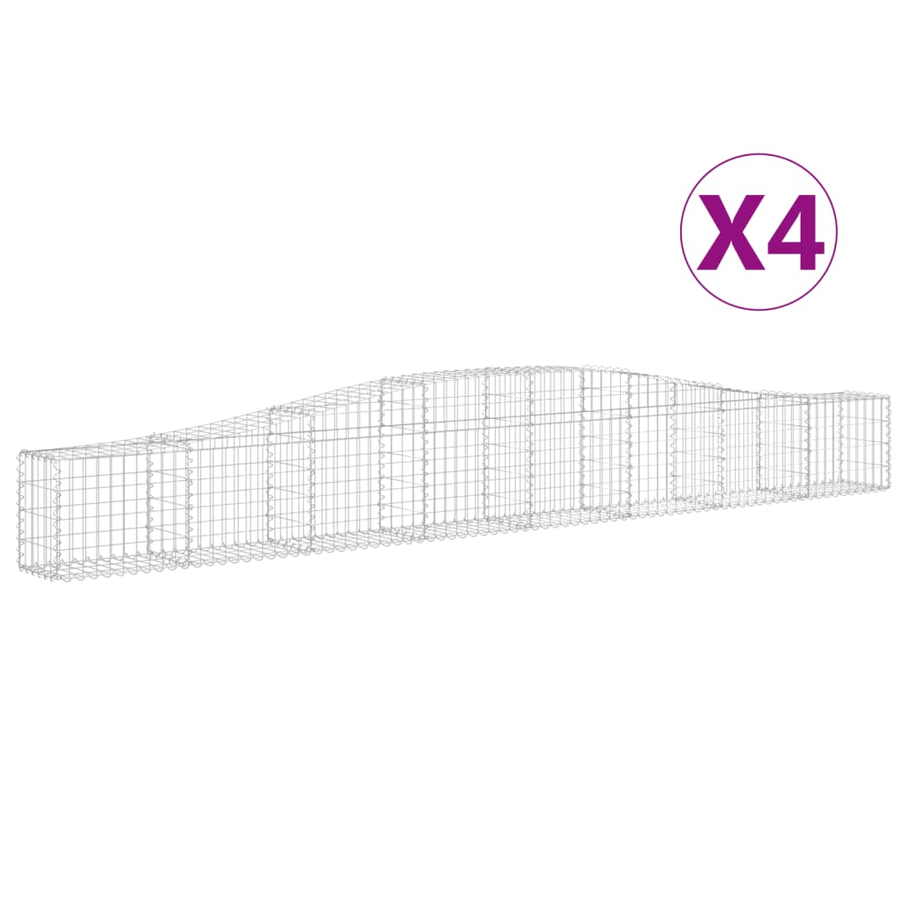 Schanskorven 4 st gewelfd 400x30x40/60 cm ijzer 4 400 x 30 x 40/60 cm