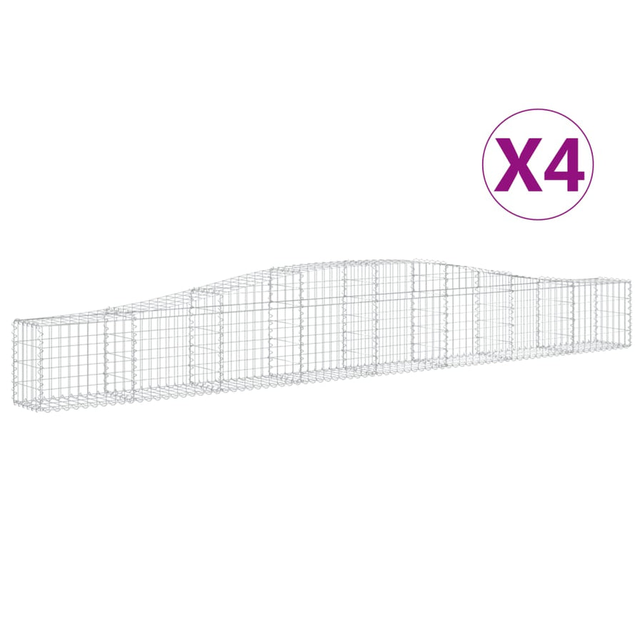 Schanskorven 4 st gewelfd 400x30x40/60 cm ijzer 4 400 x 30 x 40/60 cm