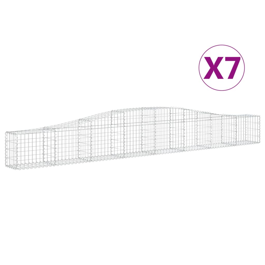 Schanskorven 7 st gewelfd 400x30x40/60 cm ijzer 7 400 x 30 x 40/60 cm