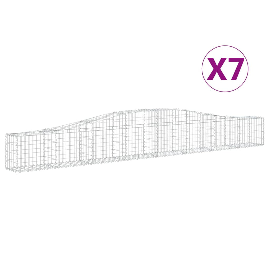 Schanskorven 7 st gewelfd 400x30x40/60 cm ijzer 7 400 x 30 x 40/60 cm