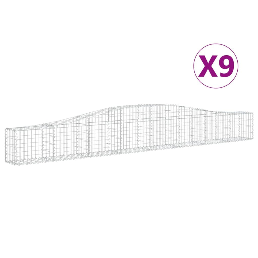 Schanskorven 9 st gewelfd 400x30x40/60 cm ijzer 9 400 x 30 x 40/60 cm
