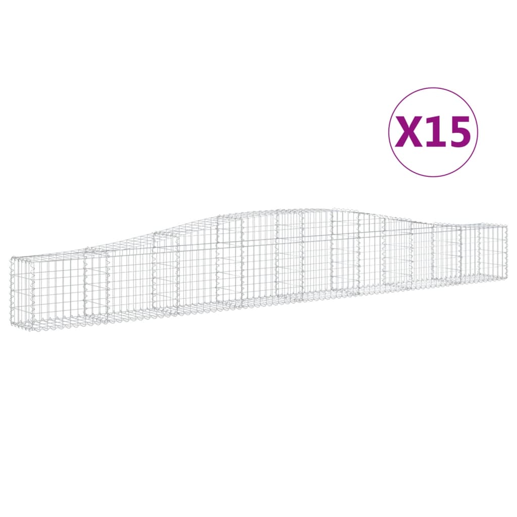Schanskorven 15 st gewelfd 400x30x40/60 cm ijzer 15 400 x 30 x 40/60 cm
