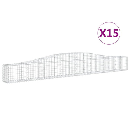 Schanskorven 15 st gewelfd 400x30x40/60 cm ijzer 15 400 x 30 x 40/60 cm