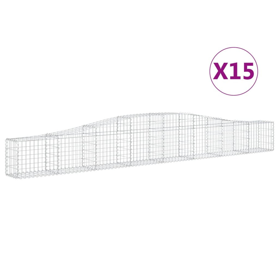 Schanskorven 15 st gewelfd 400x30x40/60 cm ijzer 15 400 x 30 x 40/60 cm