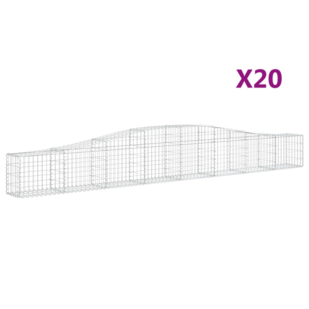 Schanskorven 20 st gewelfd 400x30x40/60 cm ijzer 20 400 x 30 x 40/60 cm