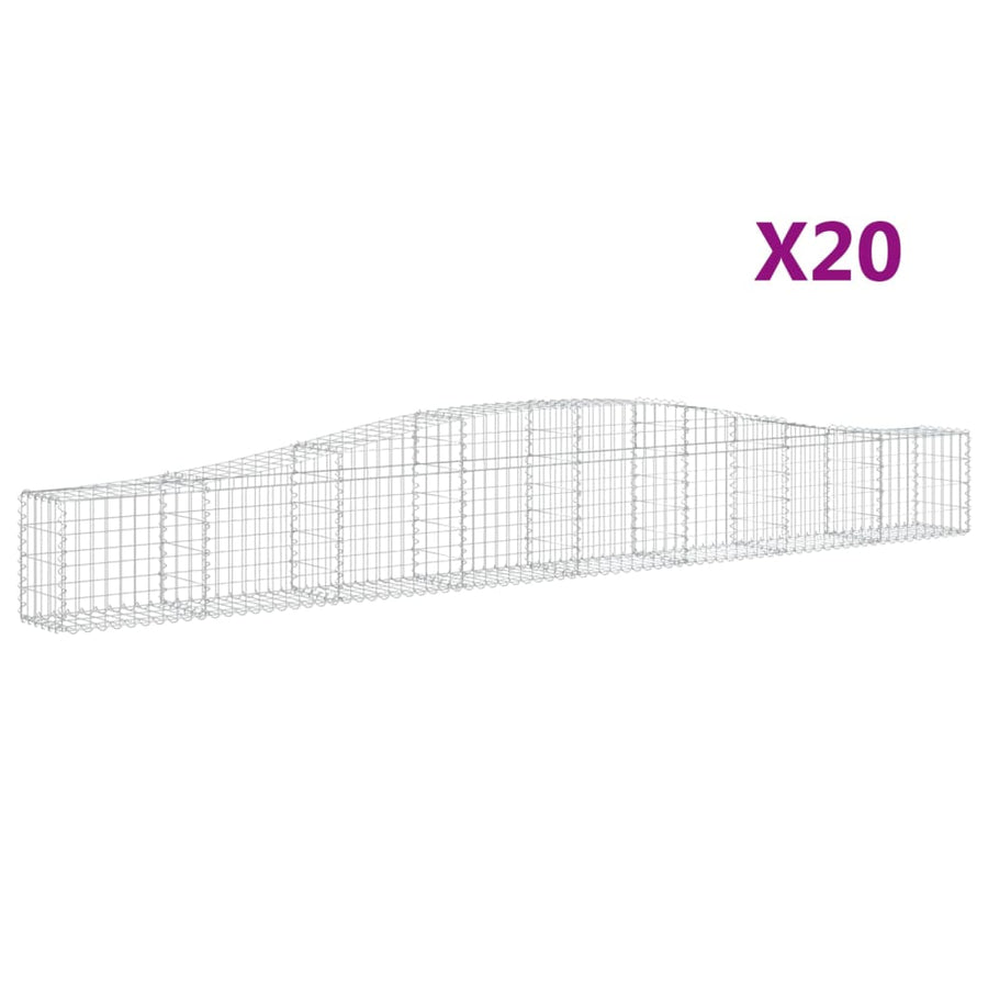 Schanskorven 20 st gewelfd 400x30x40/60 cm ijzer 20 400 x 30 x 40/60 cm