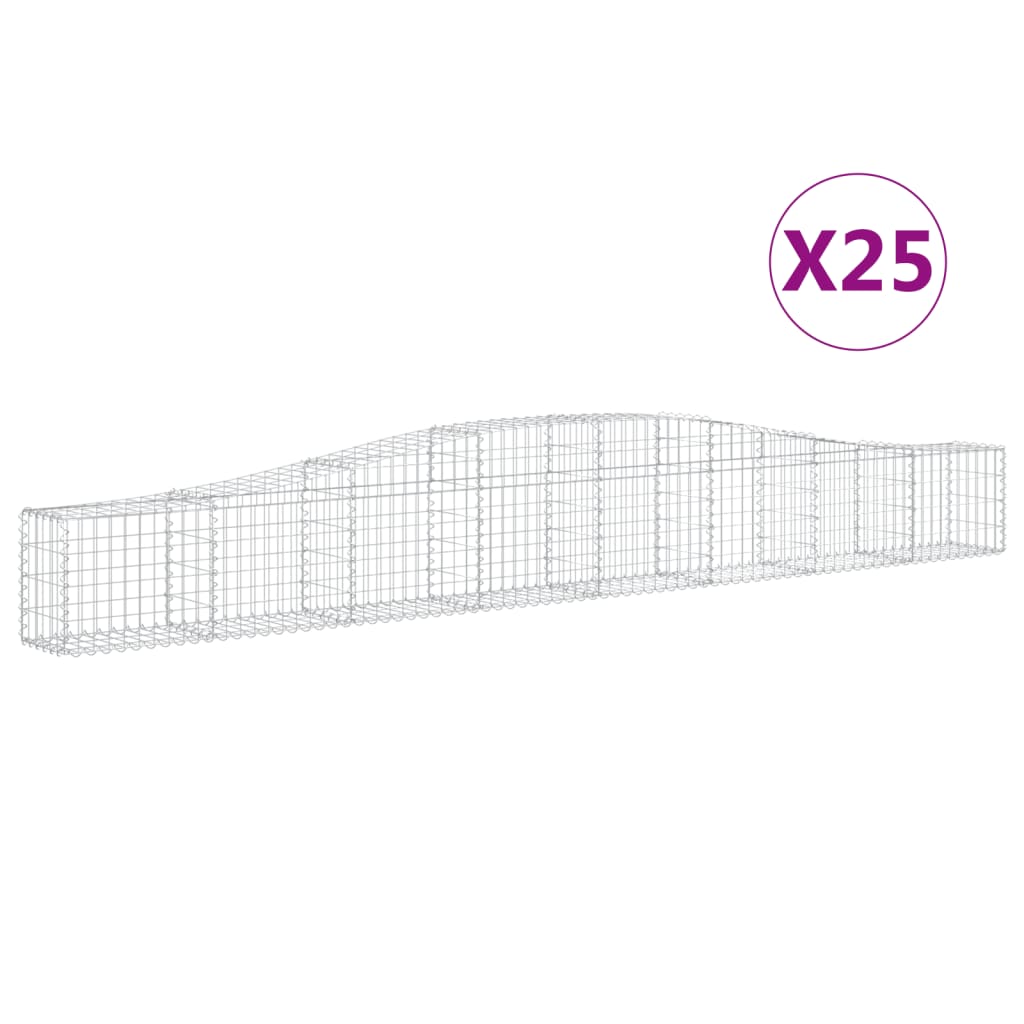 Schanskorven 25 st gewelfd 400x30x40/60 cm ijzer 25 400 x 30 x 40/60 cm