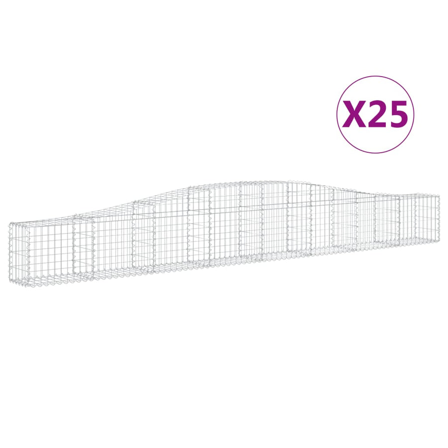 Schanskorven 25 st gewelfd 400x30x40/60 cm ijzer 25 400 x 30 x 40/60 cm