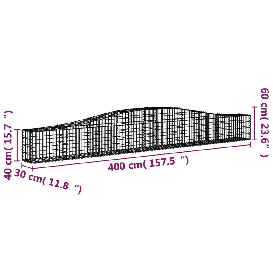 Schanskorven 25 st gewelfd 400x30x40/60 cm ijzer 25 400 x 30 x 40/60 cm