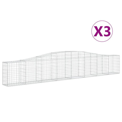 Schanskorven 3 st gewelfd 400x30x60/80 cm ijzer 3 400 x 30 x 60/80 cm