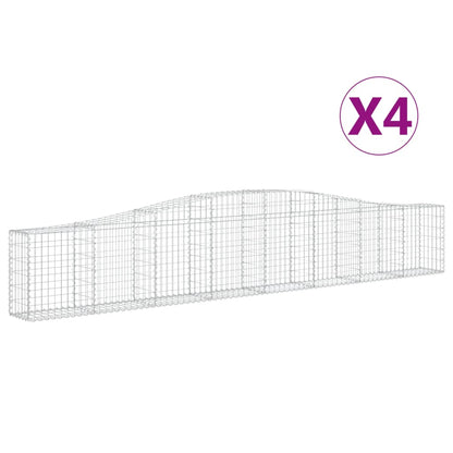 Schanskorven 4 st gewelfd 400x30x60/80 cm ijzer 4 400 x 30 x 60/80 cm