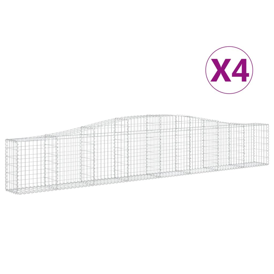 Schanskorven 4 st gewelfd 400x30x60/80 cm ijzer 4 400 x 30 x 60/80 cm