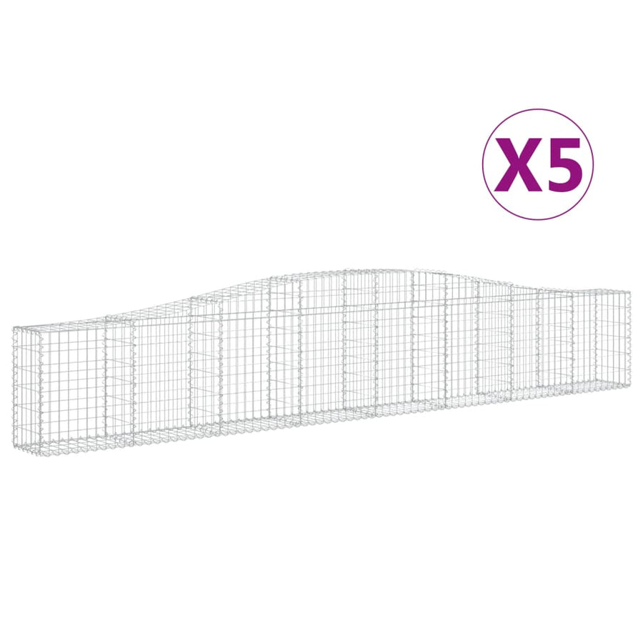 Schanskorven 5 st gewelfd 400x30x60/80 cm ijzer 5 400 x 30 x 60/80 cm