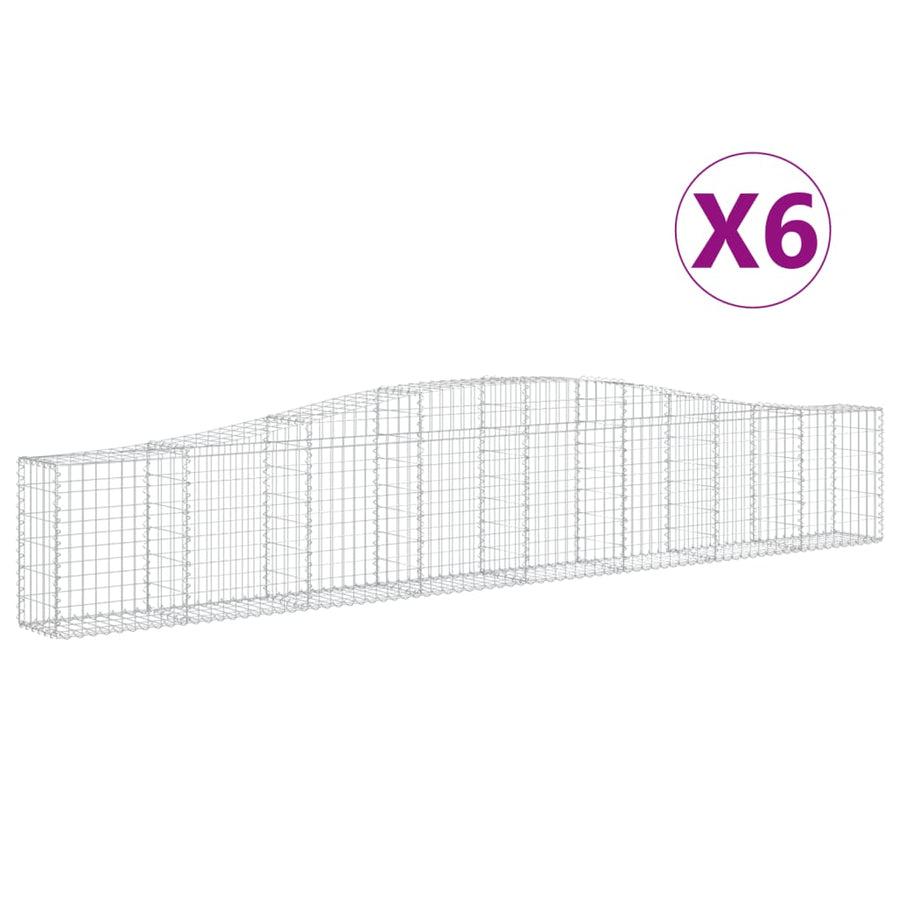 Schanskorven 6 st gewelfd 400x30x60/80 cm ijzer 6 400 x 30 x 60/80 cm