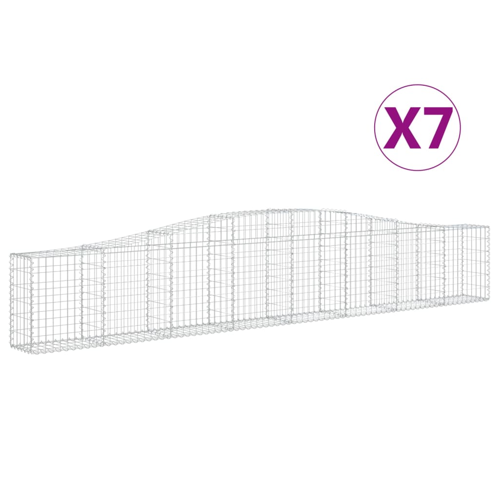Schanskorven 7 st gewelfd 400x30x60/80 cm ijzer 7 400 x 30 x 60/80 cm