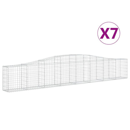 Schanskorven 7 st gewelfd 400x30x60/80 cm ijzer 7 400 x 30 x 60/80 cm