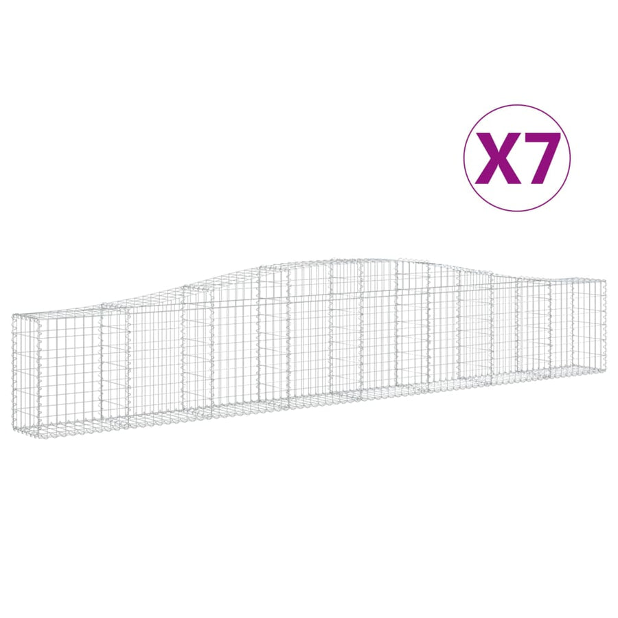Schanskorven 7 st gewelfd 400x30x60/80 cm ijzer 7 400 x 30 x 60/80 cm