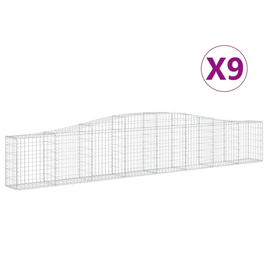 Schanskorven 9 st gewelfd 400x30x60/80 cm ijzer 9 400 x 30 x 60/80 cm