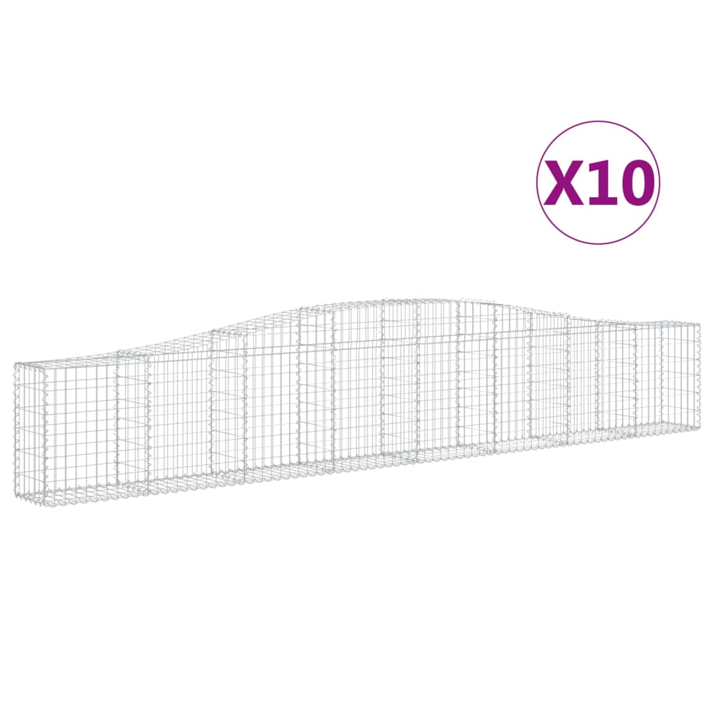 Schanskorven 10 st gewelfd 400x30x60/80 cm ijzer 10 400 x 30 x 60/80 cm
