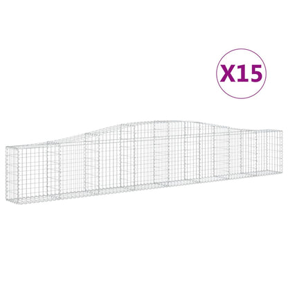 Schanskorven 15 st gewelfd 400x30x60/80 cm ijzer 15 400 x 30 x 60/80 cm
