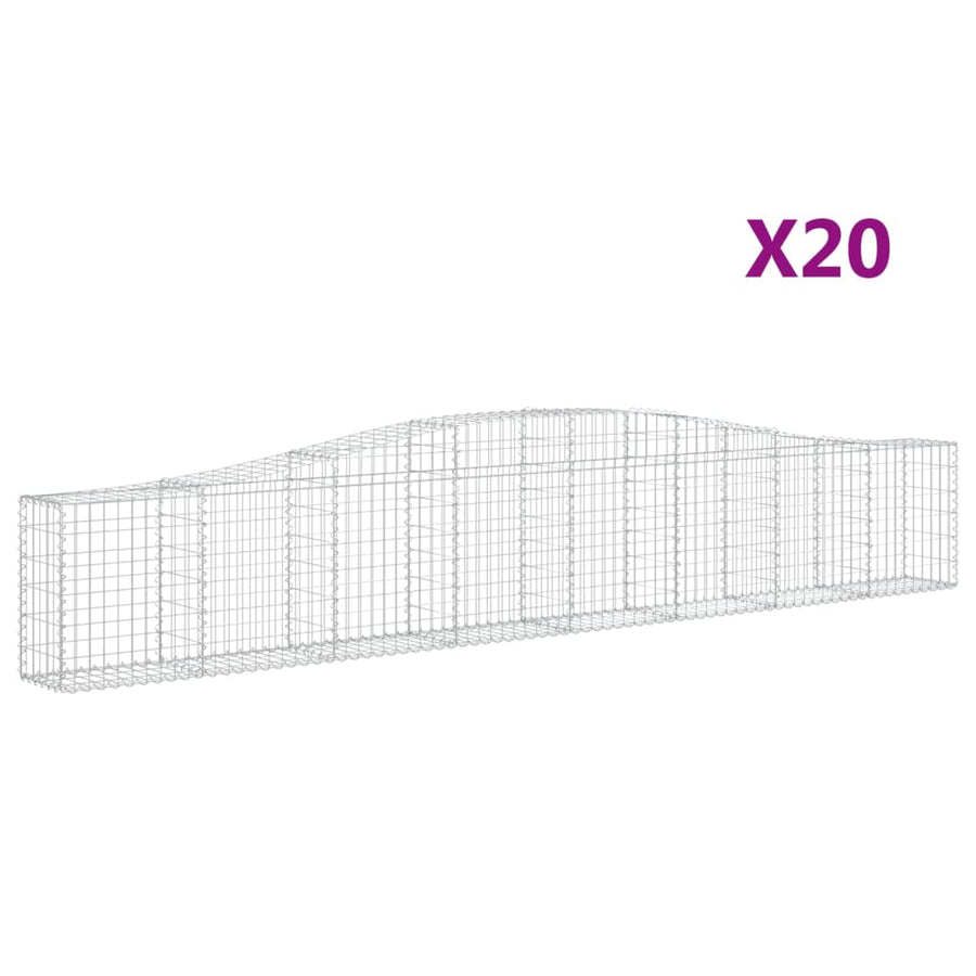 Schanskorven 20 st gewelfd 400x30x60/80 cm ijzer 20 400 x 30 x 60/80 cm