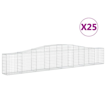 Schanskorven 25 st gewelfd 400x30x60/80 cm ijzer 25 400 x 30 x 60/80 cm