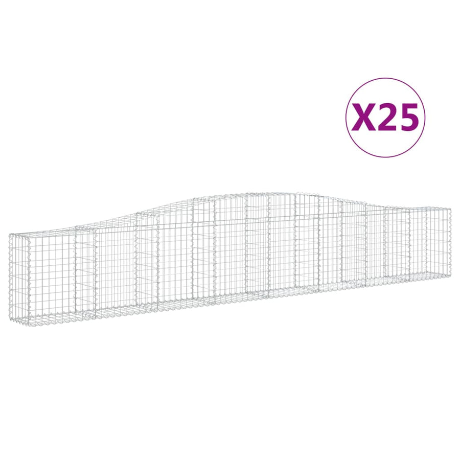 Schanskorven 25 st gewelfd 400x30x60/80 cm ijzer 25 400 x 30 x 60/80 cm