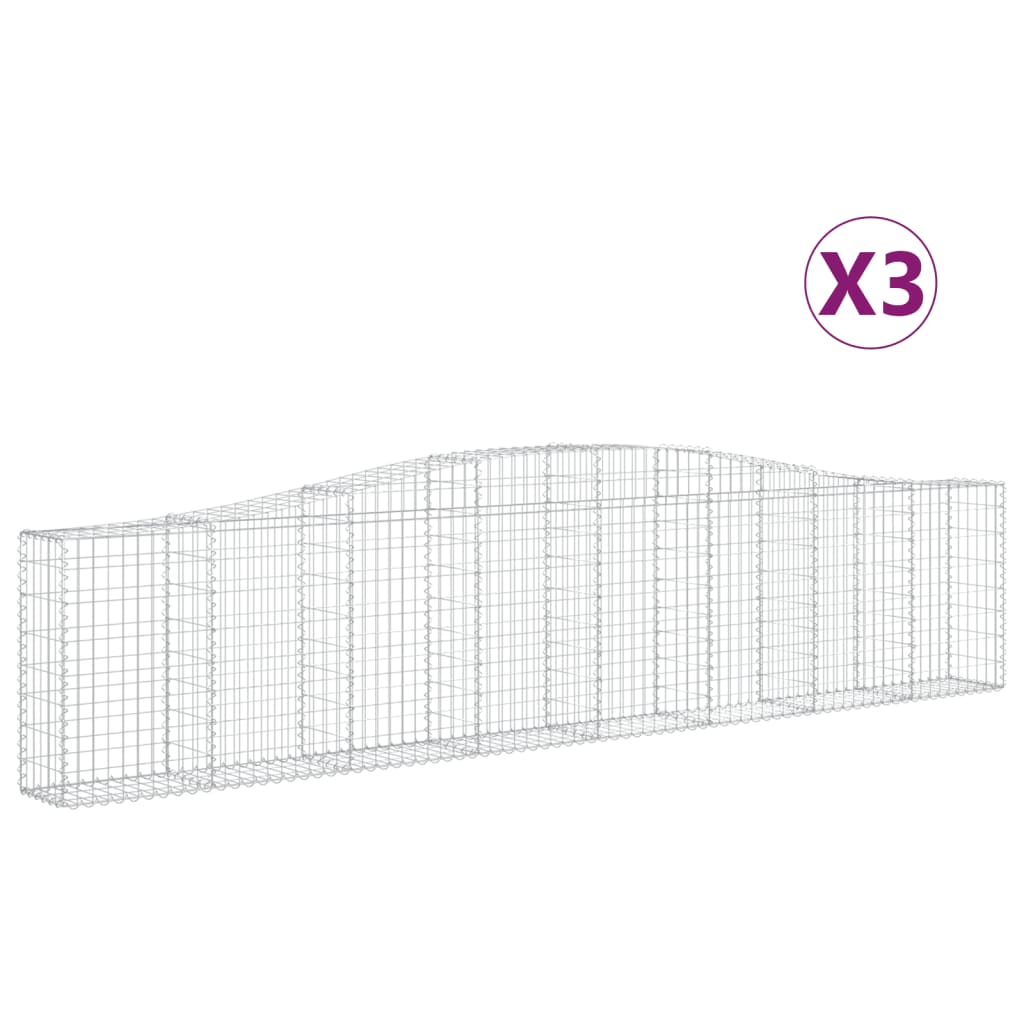 Schanskorven 3 st gewelfd 400x30x80/100 cm ijzer 3 400 x 30 x 80/100 cm