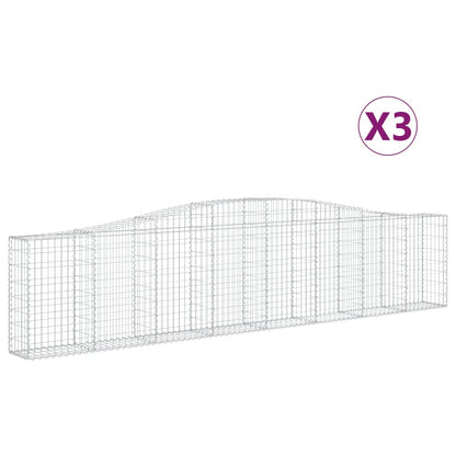 Schanskorven 3 st gewelfd 400x30x80/100 cm ijzer 3 400 x 30 x 80/100 cm