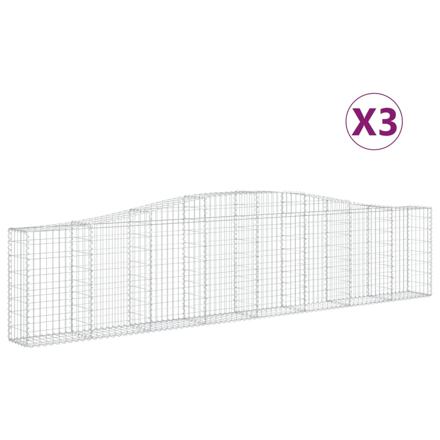 Schanskorven 3 st gewelfd 400x30x80/100 cm ijzer 3 400 x 30 x 80/100 cm