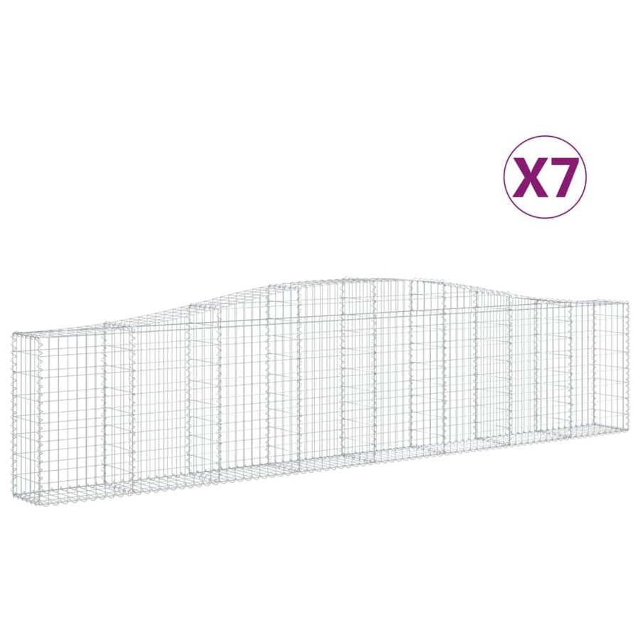 Schanskorven 7 st gewelfd 400x30x80/100 cm ijzer 7 400 x 30 x 80/100 cm