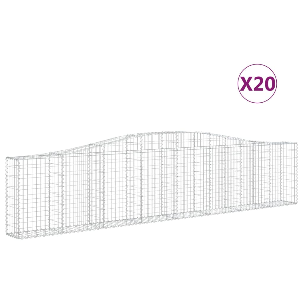 Schanskorven 20 st gewelfd 400x30x80/100 cm ijzer 20 400 x 30 x 80/100 cm