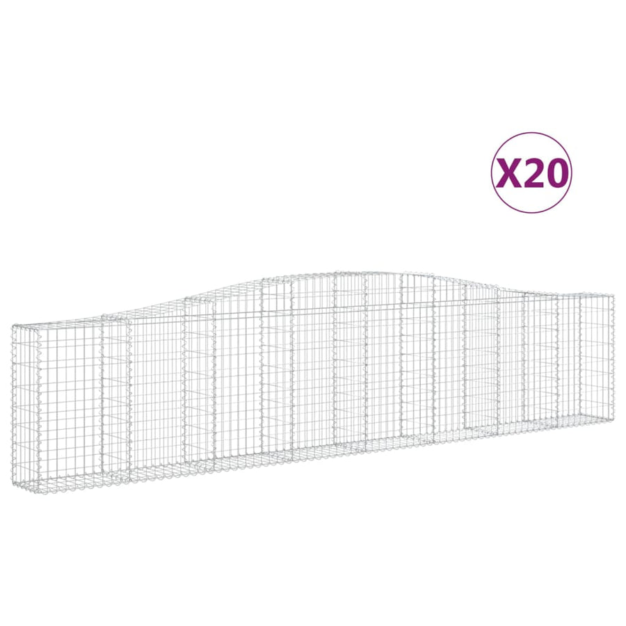 Schanskorven 20 st gewelfd 400x30x80/100 cm ijzer 20 400 x 30 x 80/100 cm