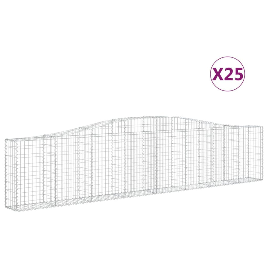 Schanskorven 25 st gewelfd 400x30x80/100 cm ijzer 25 400 x 30 x 80/100 cm