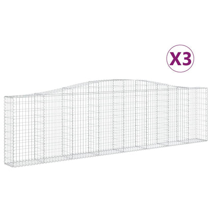Schanskorven 3 st gewelfd 400x30x100/120 cm ijzer 3 400 x 30 x 100/120 cm