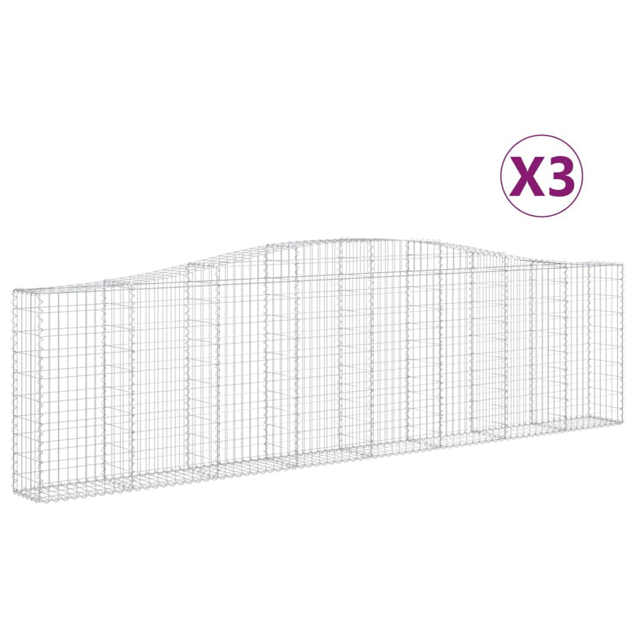 Schanskorven 3 st gewelfd 400x30x100/120 cm ijzer 3 400 x 30 x 100/120 cm