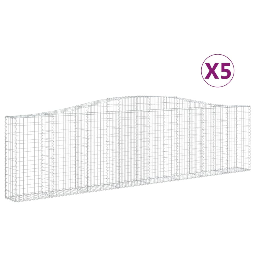 Schanskorven 5 st gewelfd 400x30x100/120 cm ijzer 5 400 x 30 x 100/120 cm
