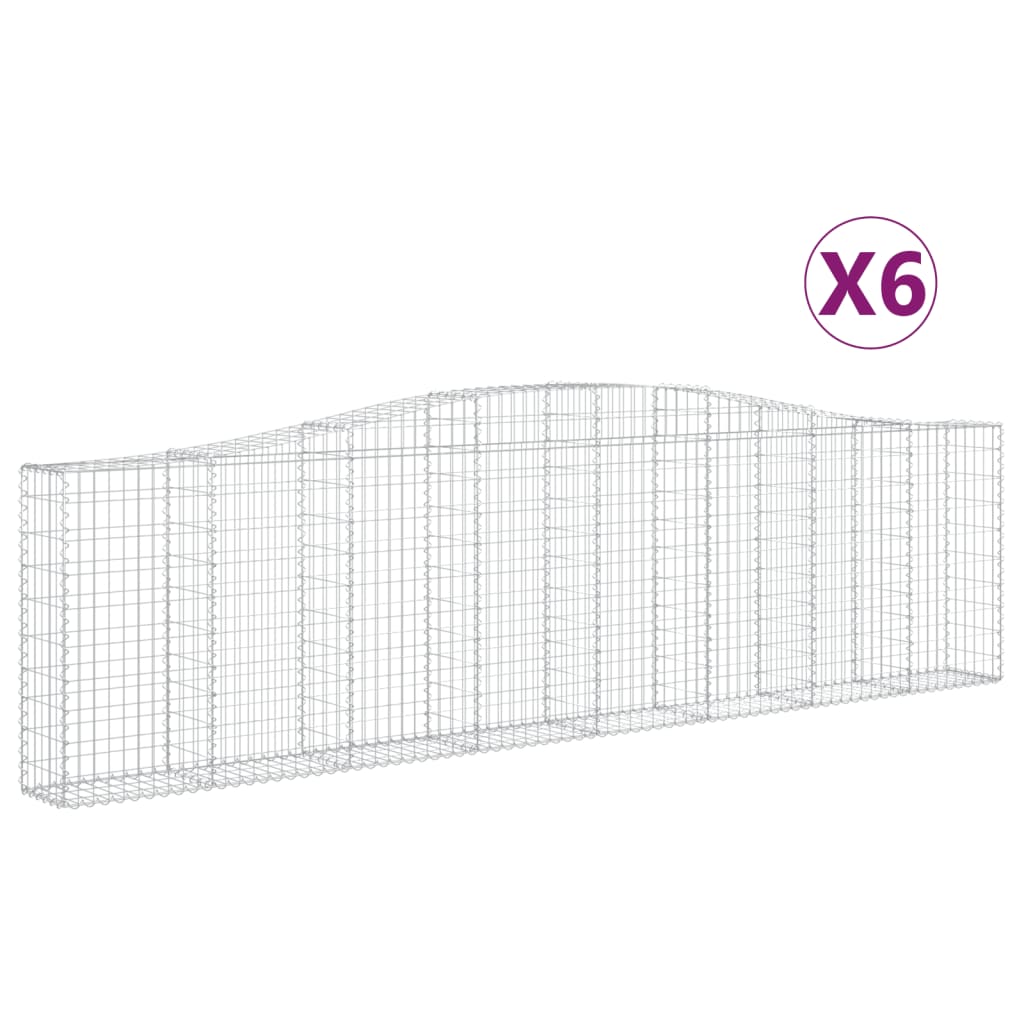 Schanskorven 6 st gewelfd 400x30x100/120 cm ijzer 6 400 x 30 x 100/120 cm