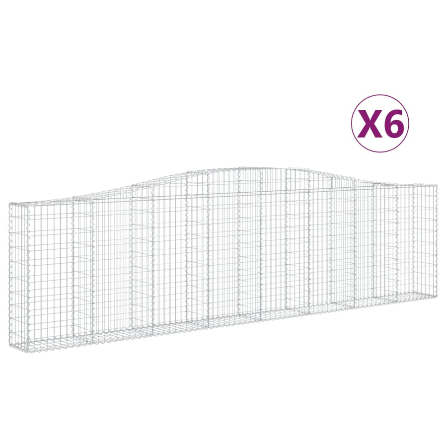 Schanskorven 6 st gewelfd 400x30x100/120 cm ijzer 6 400 x 30 x 100/120 cm