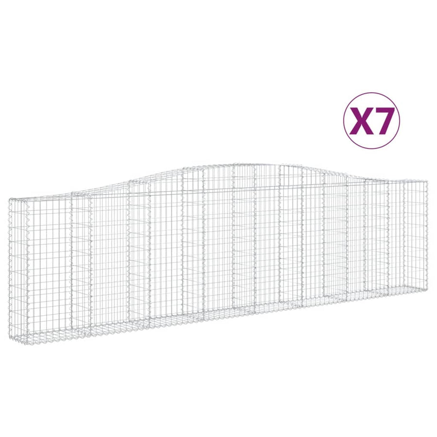 Schanskorven 7 st gewelfd 400x30x100/120 cm ijzer 7 400 x 30 x 100/120 cm