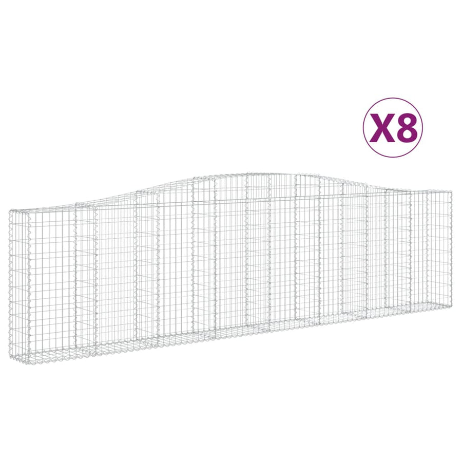 Schanskorven 8 st gewelfd 400x30x100/120 cm ijzer 8 400 x 30 x 100/120 cm