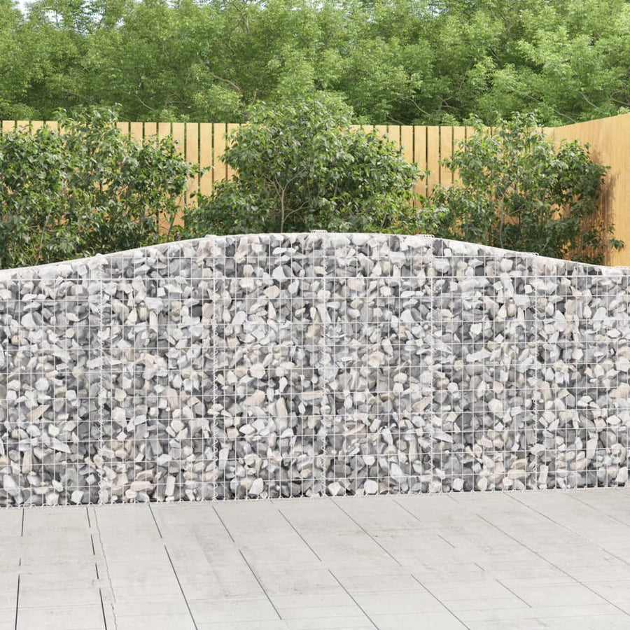 Schanskorven 8 st gewelfd 400x30x100/120 cm ijzer 8 400 x 30 x 100/120 cm