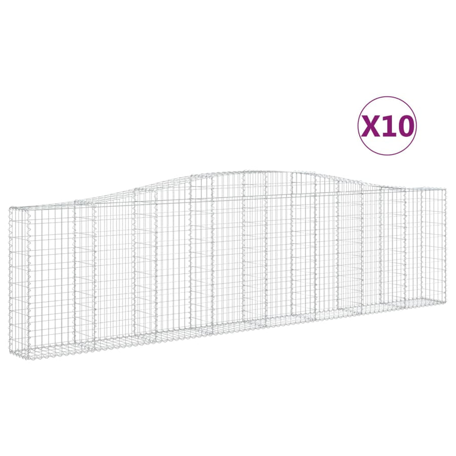 Schanskorven 10 st gewelfd 400x30x100/120 cm ijzer 10 400 x 30 x 100/120 cm